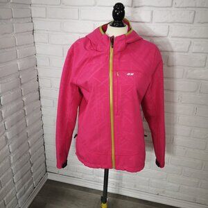 Koppen Ladies Size XL Hot Pink w/ Lime Faux Fur Lined Soft Shell Jacket w/ Hood
